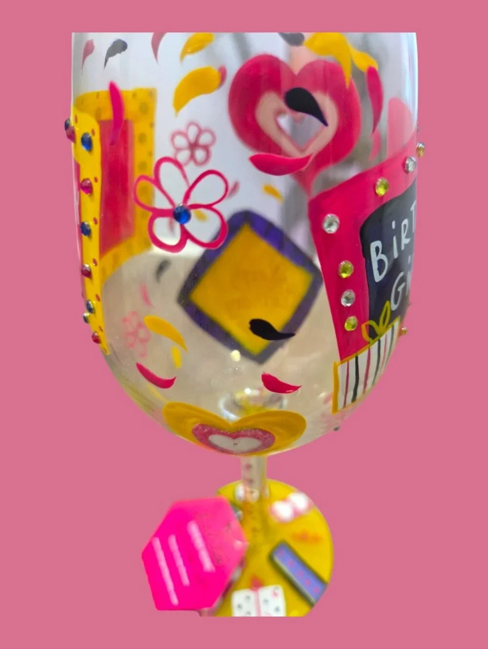 Lolita Birthday Girl Artisan Hand-painted Wine Glass